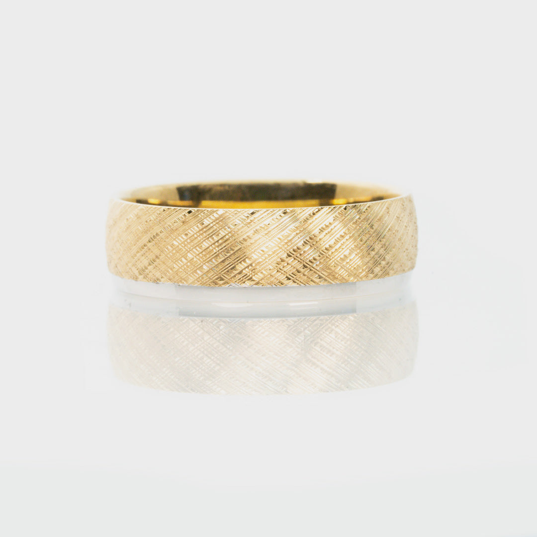 18 carat 2 tone gents wedder