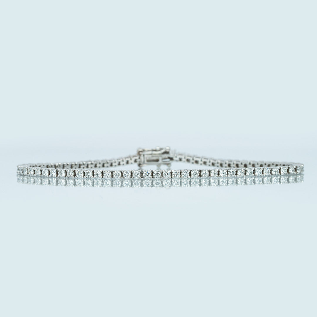 9 carat white gold 3 carat tennis bracelet