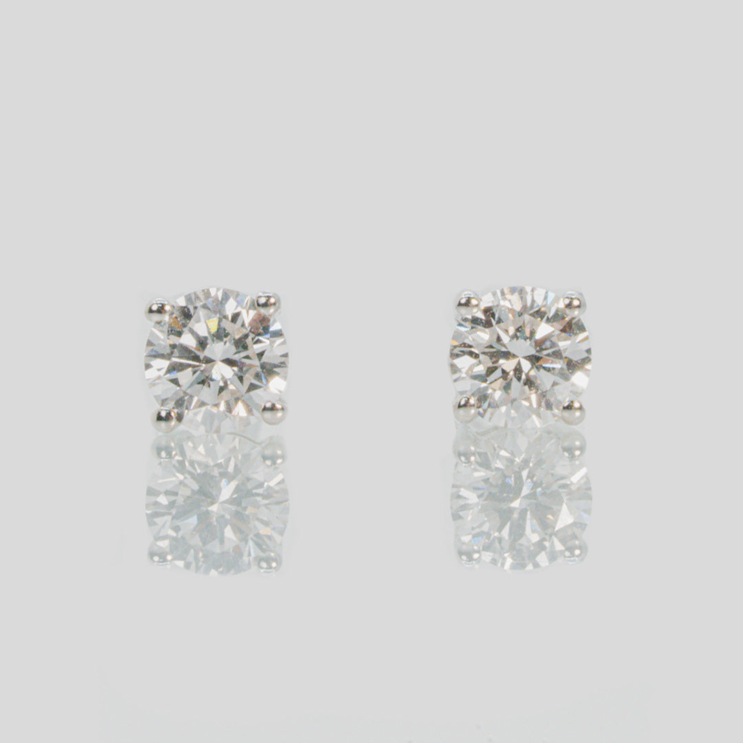 9 carat white gold lab grown diamond studs